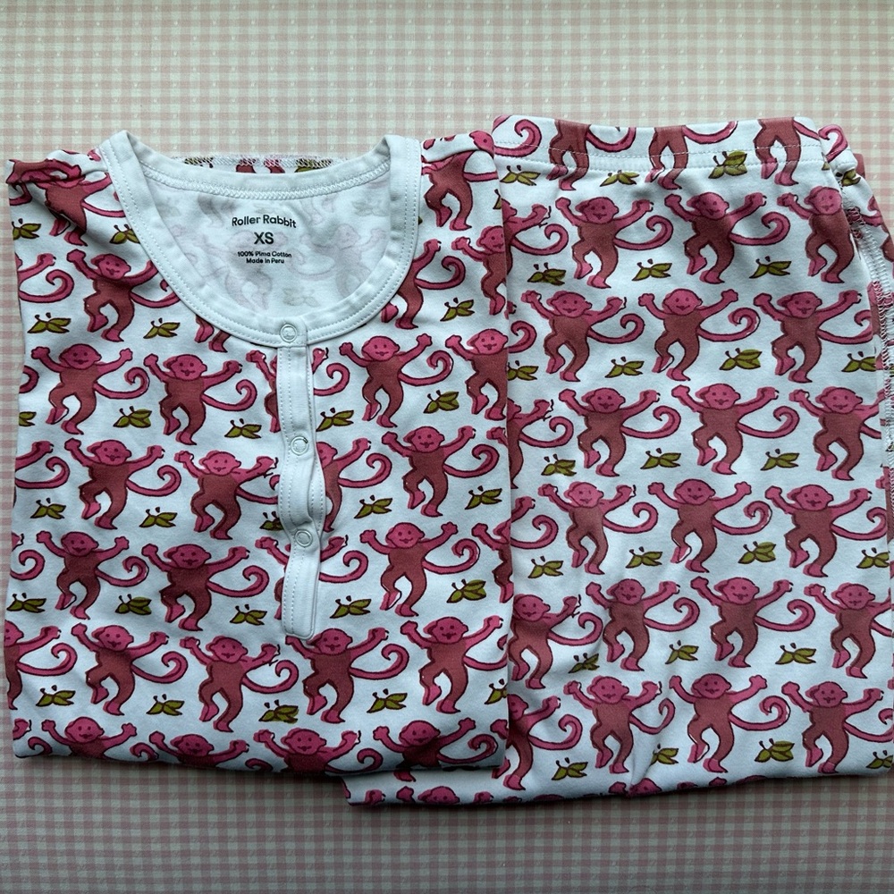 Roberta Roller Rabbit Monkeys Pajama Set - Women’s Size XS